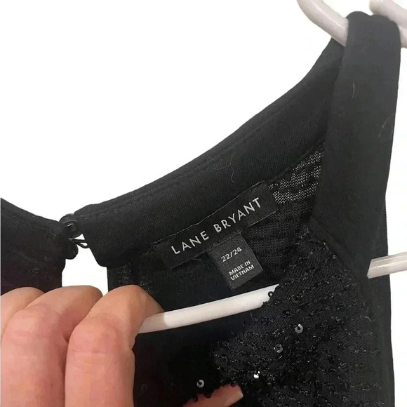 Lane Bryant black sequin swing halter top dressy tank size 22/24 - Picture 2 of 5